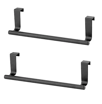 2x Geschirrtuchhalter Küche Tür Handtuchstange Schwarz Handtuchhalter Schranktür - Bild 1 von 4