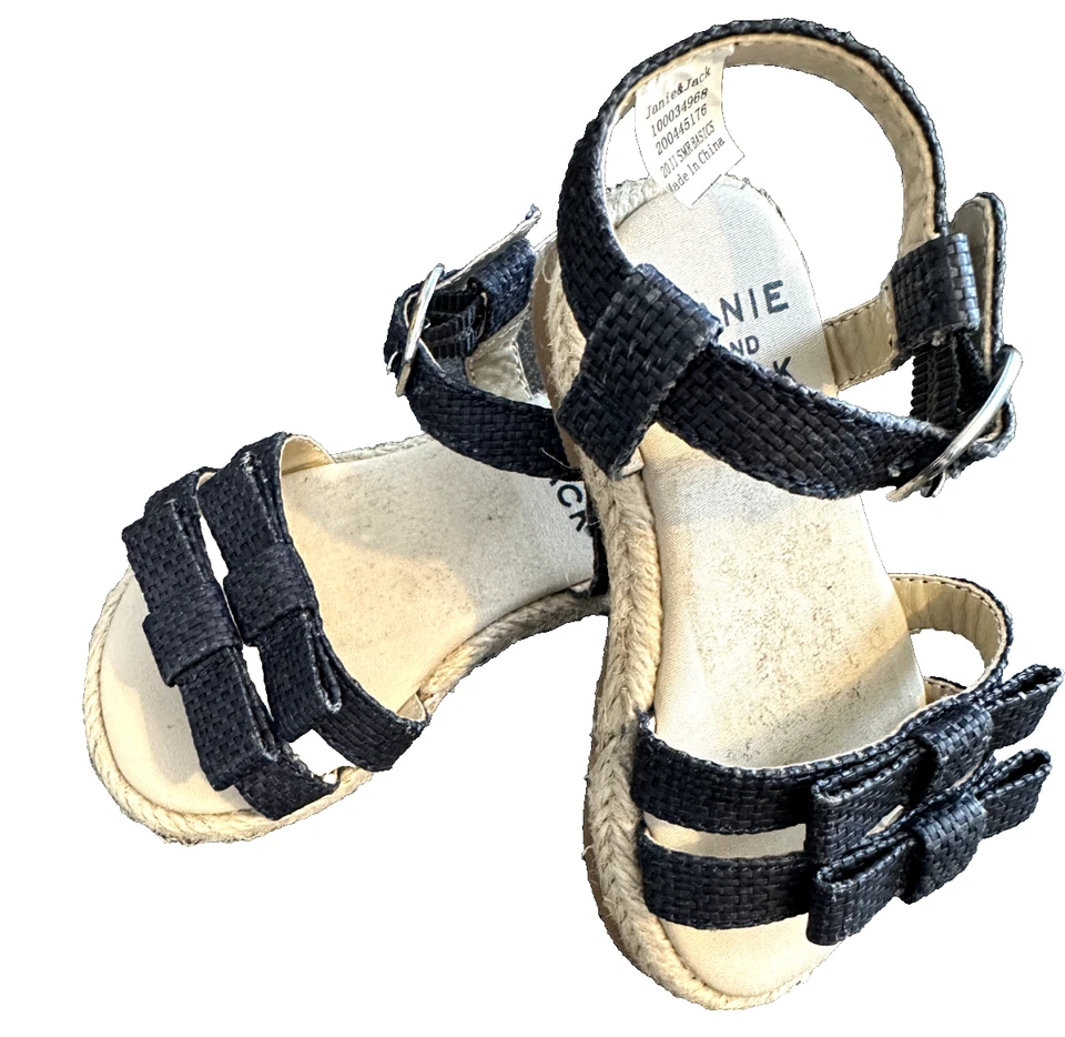 Девочек ясельного возраста размер 4 JANIE & JACK синий бант ESPADRILLES Americana сандалии обувь - Изображение 1 из 4