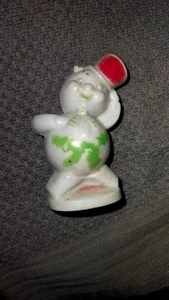 Vintage Rosbro Rosen Hard Plastic Snowman Candy Container Lollipop Holder 3" MCM - Picture 1 of 5
