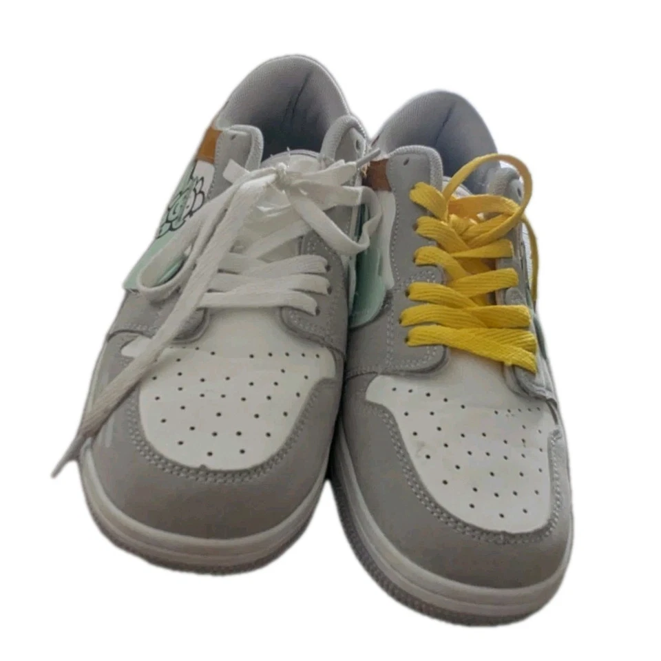 Mujer Boogzel Ropa Amarillo y Gris Flor Zapatillas - US Talla 9.5 Foto 1 de 4
