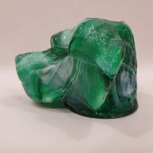 Joe St Clair MALAQUITA VERDE ESCORIA VIDRIO CABEZA DE PERRO PALILLO DE DIENTES SOPORTE DE FÓSFORO Summit - Imagen 1 de 10