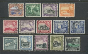 Cypruc KGVI 1938-43 1/4 to 45 piastres used - Picture 1 of 1