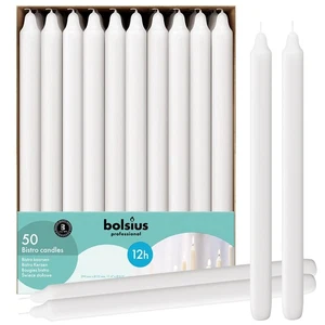 White Candlesticks Bulk Pack 50 Count - Unscented Dripless 11.5 Inch Househol... - Bild 1 von 9