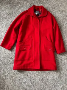 Woolrich womens red 100% wool jacket Made in USA size small - Picture 1 of 6