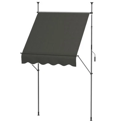 5'x4' Manual Retractable Non-Screw Patio Awning UV Resistant for Window Door - Image 1 of 4