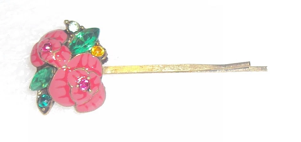 Pin de pelo - Estilo rosa con pedrería de diferentes colores Foto 1 de 1