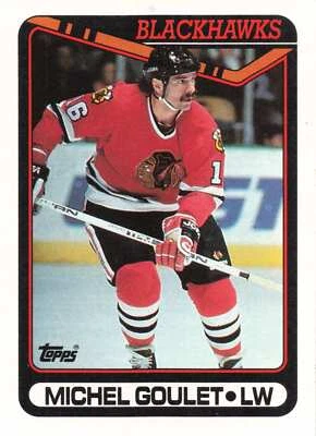 1990-91 Topps #329 Michel Goulet NHL Blackhawks - Image 1 of 2