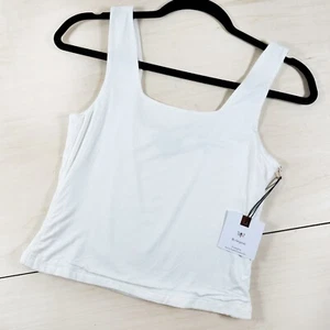 NWT - Originality Cropped Tank Top White 2 Layers Soft Size L - Picture 1 of 6
