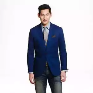 Cappotto sportivo blazer J.Crew Ludlow Larusmiani cotone blu navy 2 bottoni. Taglia: 38R - Foto 1 di 7