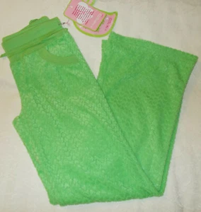 Dots & Dreams Girls Large 14 Green Pajama Pants Plush Heart Print Lounge NEW - Picture 1 of 2