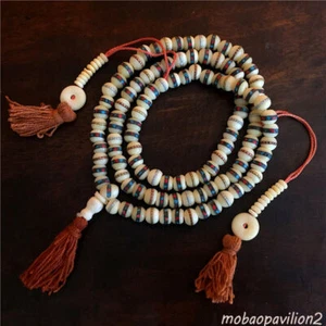 75MM TIBETAN 100% NATURAL BLESSED YAK MALA NECKLACE 108 BEADS - Picture 1 of 5