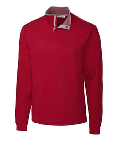 Cutter & Buck Fulltime Pima Snap Placket Overknit SWEATER-SWEATSHIRT SZ:2XB NWT - Picture 1 of 6