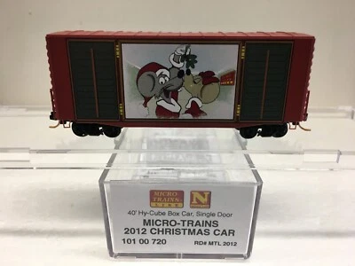 N Scale Micro Trains MTL 101 00 720 Micro Trains 2012 Christmas Box Car - Image 1 of 4