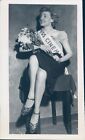 1949 Micky Channiere Paris Film Staret Bouquet Flower Miss Cinema Actress Photo