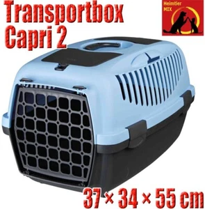 Trixie Transportbox Capri 2 XS-S dunkelgrau pastellblau Katzen und kleine Hunde - Bild 1 von 2