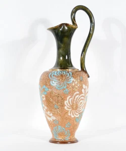 Royal Doulton Lambeth Slaters Patent Tapestry  Ewer 10 1/4" Tall Chip On Base - Picture 1 of 11
