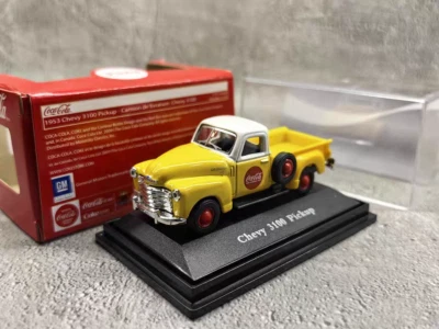 Coca-Cola MotorCity Classics 1:72 1953 Chevy 3100 Yellow Pickup Diecast Model - Image 1 of 4