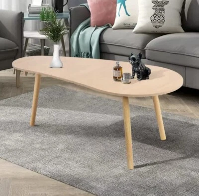 Mesa de centro pequeña ovalada Mango para salón diseño moderno de mediados de siglo Foto 1 de 4