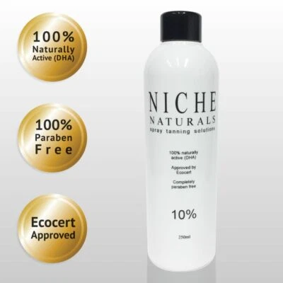 Niche Naturals Tanning Solution10% 250ml Dark Spray Tan Solution 100% Natural UK