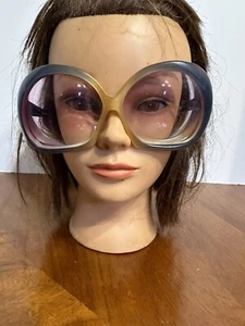 Women's RAY-lite B&L Green Gold Ombré Oversized Sunglasses VTG Frames Only Nice - Picture 1 of 11
