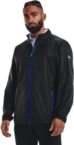 NEW under armour rain jacket MENS M MEDIUM New UA Repel golf BLACK BLUE IMPASSE - Picture 1 of 6