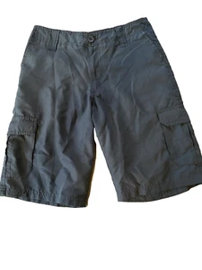 Burnside Shorts Boys Size 18 Waist 28 Gray Cargo Hybrid Quick Dry Swim Short - Picture 1 of 9