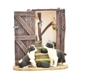 Leonardo Border Collie Ornament "No Place Like Home" 1998 Hund & Katze Figur - Bild 1 von 8