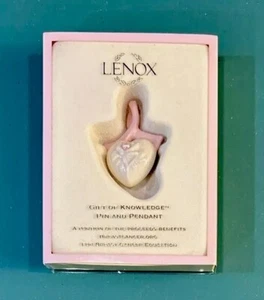 Lenox Gift of Knowledge Heart Pin/Pendant  Breast Cancer Awareness -Original Box - Picture 1 of 5