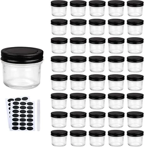 Glass Jars With Lids For Honey Jam Jelly Baby Foods Wedding Favor Set of 40 NEW - Picture 1 of 11