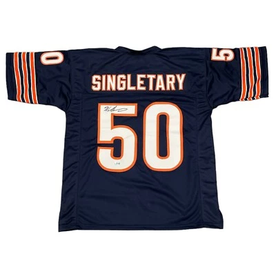 Camiseta personalizada firmada por Mike Singletary de los Chicago Bears Beckett Witness certificado de autenticidad BAS Foto 1 de 3