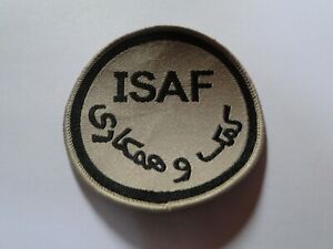 Aufnäher  der  ISAF-Truppen in Afghanistan in wüstentarn ca  7,5 cm zum aufnähen