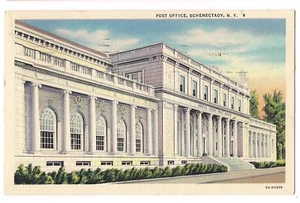 Postgebäude SCHENECTADY USPS NY Postkarte New York Leinen 1941 - Bild 1 von 2