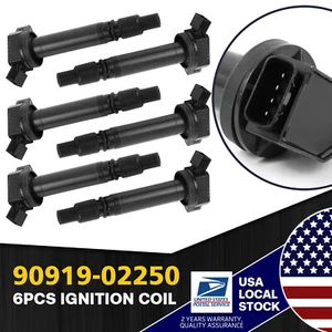 6Pack Ignition Coil-Coil For DENSO Toyota 90919-02250 673-1309 Direct On Plug - Picture 1 of 7