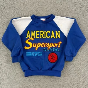 Vintage Supersports Sweatshirt Kids 5 Blue Health Tex Long Sleeve Sport Pullover - Picture 1 of 9