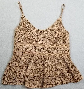 Trixxi Cami Tank Top Women’s Medium M Black Brown Animal Print Sleeveless V Neck - Picture 1 of 12