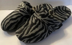 Vionic Gemma Orthoheel Gray & Black Zebra Slippers Size-11 - Picture 1 of 8