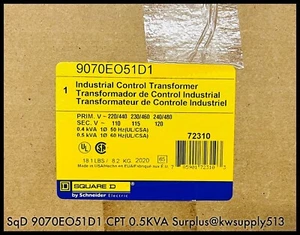 9070EO51D1 ~ Square D 9070EO51D1 Control Power Transformer ~ Unused Surplus - Picture 1 of 1