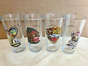 DON ED HARDY 14 OZ. HI-BALL GLASSES NEW IN BOX - Picture 1 of 12