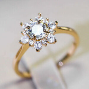 Fashion 925 Silver Ring Snowflake White Sapphire Women Wedding Jewelry Size 6-10