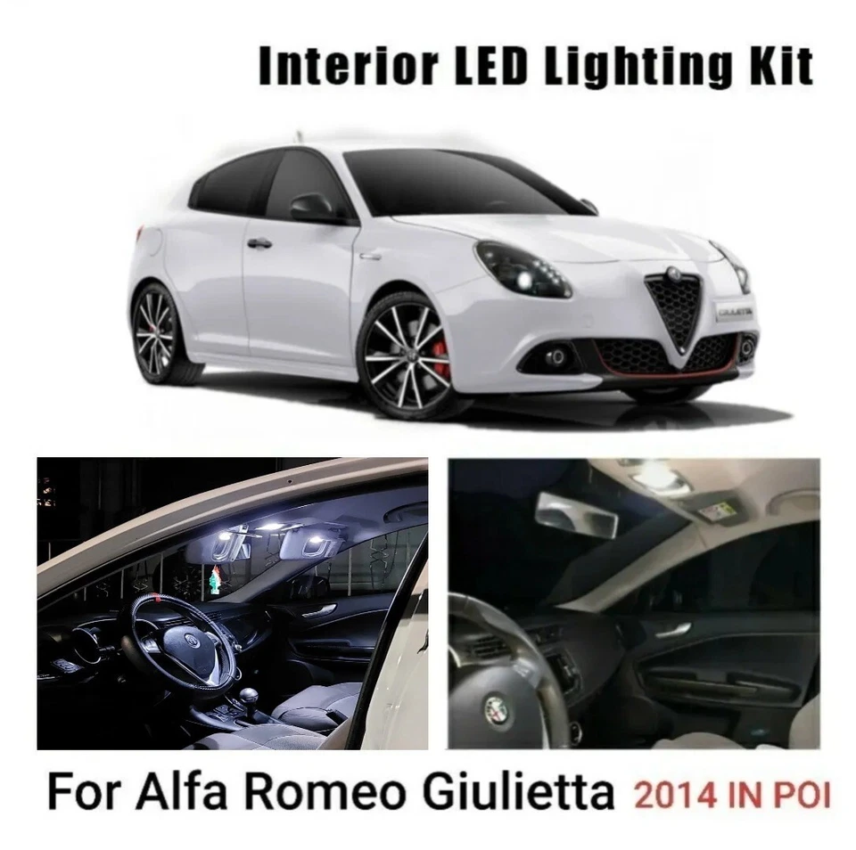 KIT LED INTERNI COMPLETO ALFA ROMEO GIULIETTA 2014 IN POI 6000K CANBUS  - Immagine 1 di 4