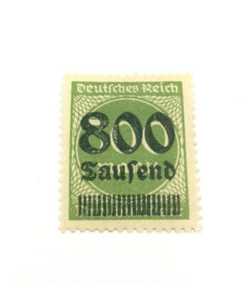 1923 年德国德意志帝国 300 马克邮票带 800 张 Tausend 1283-L 堆叠印 — 第 1/2 张图片