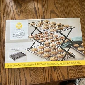 Wilton Cooling Rack Collapsible 3-Tier Easy Storage Plus 16x14In Baking Sheet - Picture 1 of 2