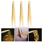  3 Pcs Pasta-Werkzeuge Bambus Pinzette Grill Grillwerkzeug Gold Blatt