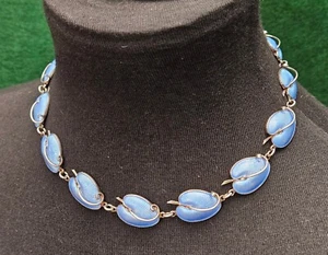 Vtg. Guilloche Enamel Necklace Signed VB Sterling Silver Denmark Volmer Bahner  - Picture 1 of 24