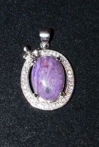 💜Charoite Pendant .925 Sterling Silver - Picture 1 of 4