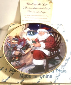 Princess House Vintage 1994 "Checking His List" Decorative Christmas Plate #753 - Picture 1 of 3