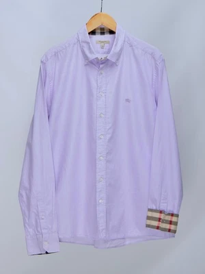 Men's BURBERRY London Lavander Nova Check Cuff Long Sleeve Button Down Shirt XXL - Image 1 of 4