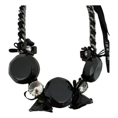 Collar de cadena floral negro Marni con cierre de cinta clásico Foto 1 de 4
