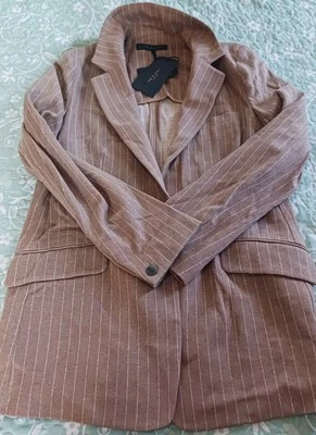 Rag & Bone Camel Stripe Ames Pinstripe Blazer  Size 6 NEW WITH TAGS! Retail $495 - Image 1 of 4