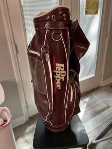 Vintage Dr. Pepper Golf Bag By Ron Miller Pro Model w/ Rain Cover Very Nice - Picture 1 of 24